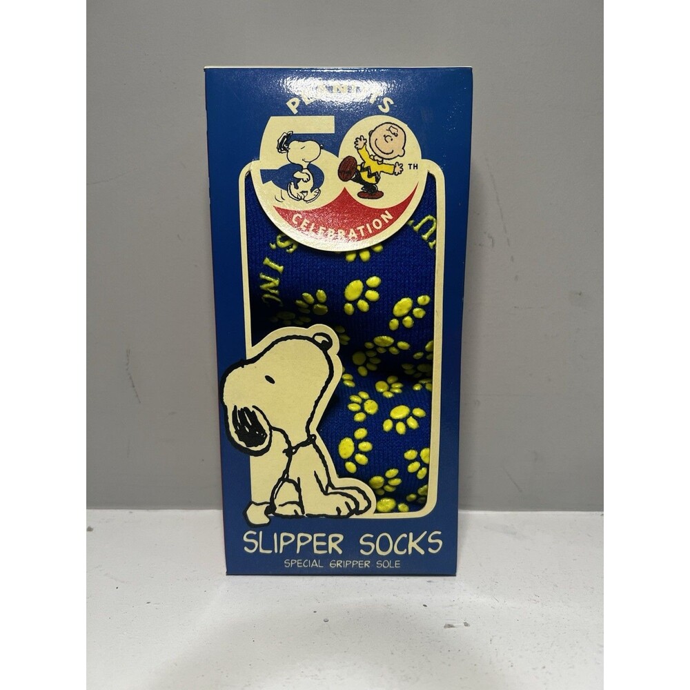Vintage Peanuts 50th Celebration Slipper Socks